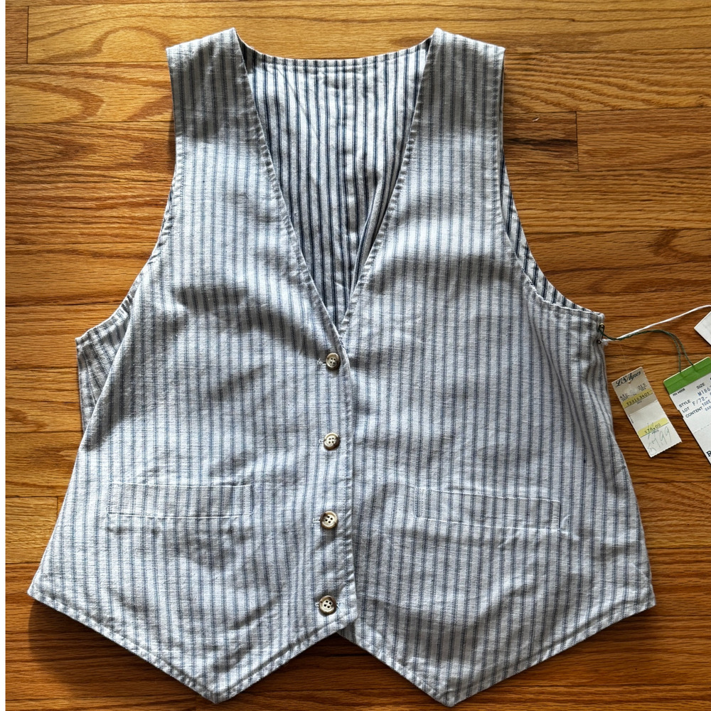 Vintage Ralph Lauren Vest | Cotton | Reversable Cinch-back buckle | NWT